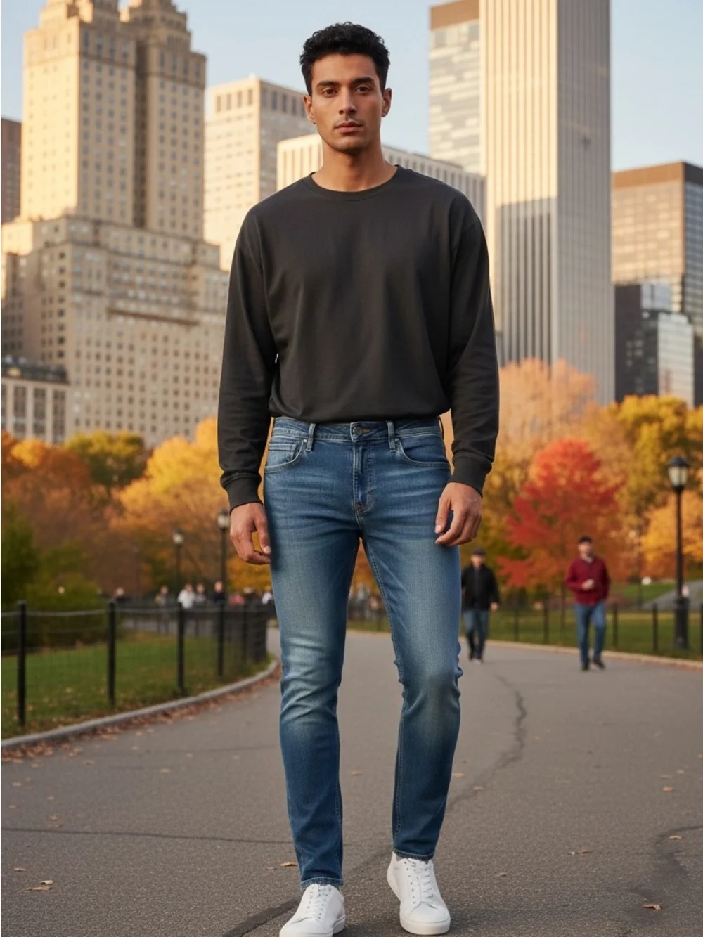 Express Men's Skinny Jeans in Faded Blue